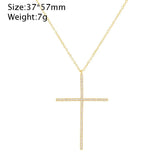 Crystal Zircon Cross Pendant Necklace Women Choker Party Jewelry