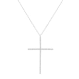 Crystal Zircon Cross Pendant Necklace Women Choker Party Jewelry