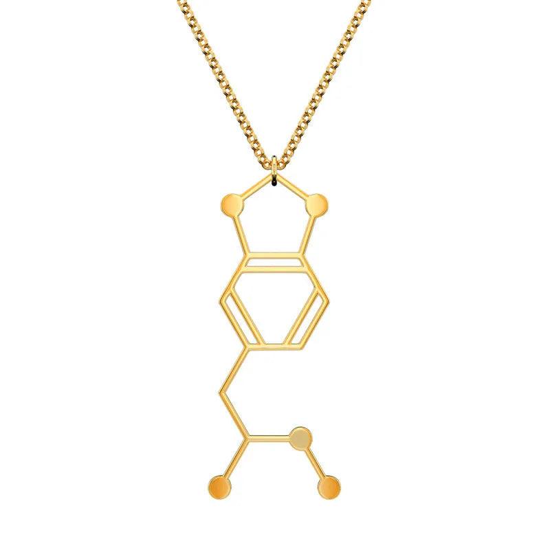 MDMA Molecule Necklace Silver/Matte