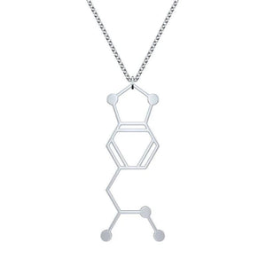 MDMA Molecule Necklace Silver/Matte