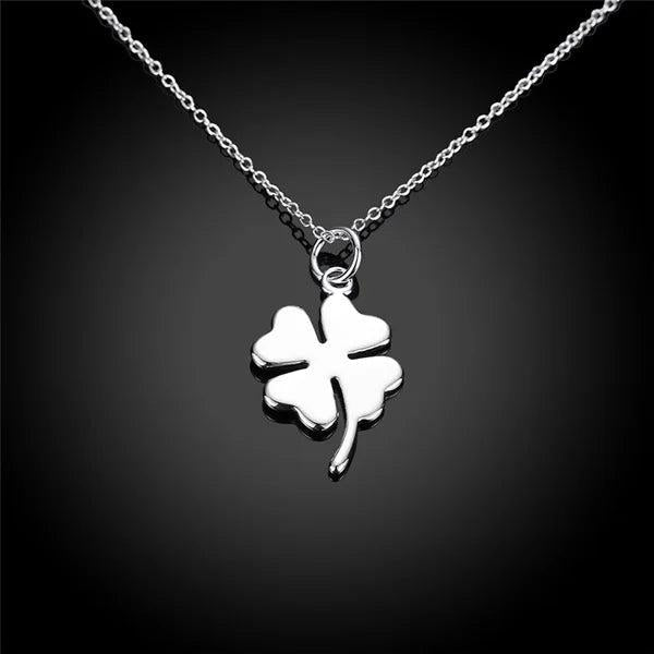 Clover 4 Leaves Pendant Necklace Silver Chains Necklace For Girls