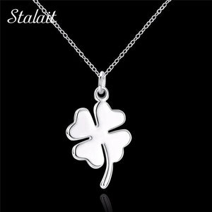 Clover 4 Leaves Pendant Necklace Silver Chains Necklace For Girls