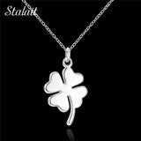 Clover 4 Leaves Pendant Necklace Silver Chains Necklace For Girls