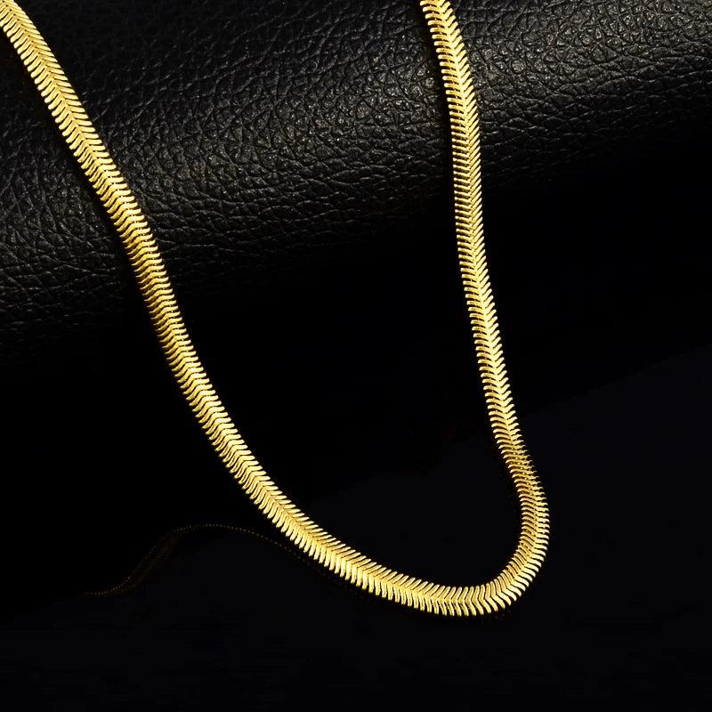 Men's 24k 4MM Snake Chain Necklace