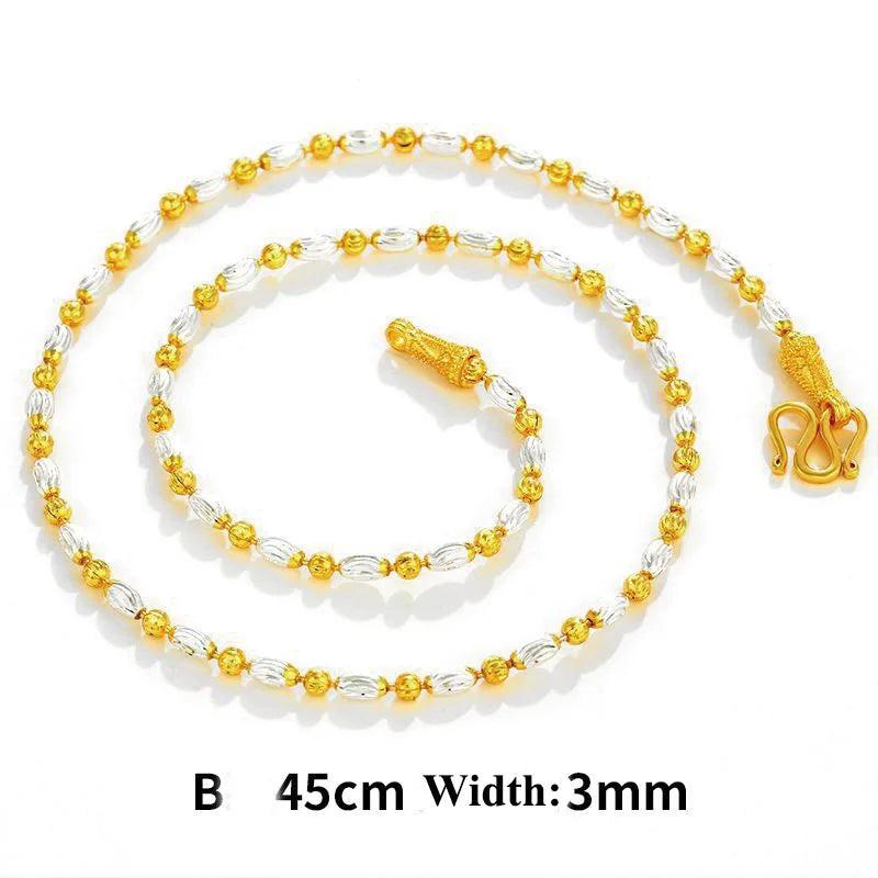 2 mm Mix Beads Necklaces for Women Jewelry Nickel