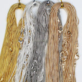 5pcs Silver Plated 1.2mm Snake Chain Necklaces for Women