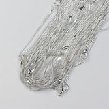 5pcs Silver Plated 1.2mm Snake Chain Necklaces for Women