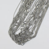 5pcs Silver Plated 1.2mm Snake Chain Necklaces for Women