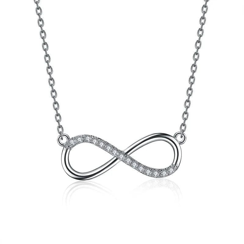 Silver Infinity Pendant Necklace for Women Jewelry Gift