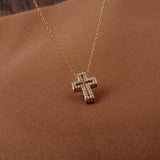 Hollow Cross Pendant Necklace Chain Choker Charm for Women Men