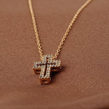 Hollow Cross Pendant Necklace Chain Choker Charm for Women Men
