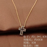 Hollow Cross Pendant Necklace Chain Choker Charm for Women Men