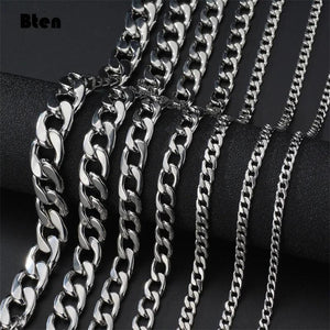Stainless Steel Curb Cuban Link Chain Necklace 3mm/5mm/7mm