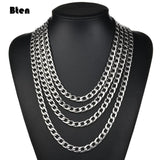Stainless Steel Curb Cuban Link Chain Necklace 3mm/5mm/7mm
