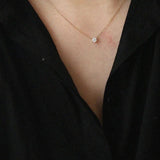 925 Silver 14k Plated Zircon Clavicle Chain Necklace