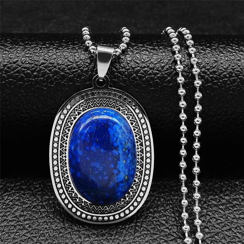 Bohemia Lapis Lazuli Charm Necklace for Women/Men