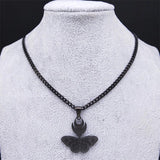 Goth Moon Butterfly Snake Crescent Cuban Chain Necklace