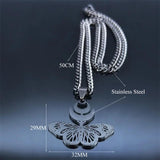 Goth Moon Butterfly Snake Crescent Cuban Chain Necklace