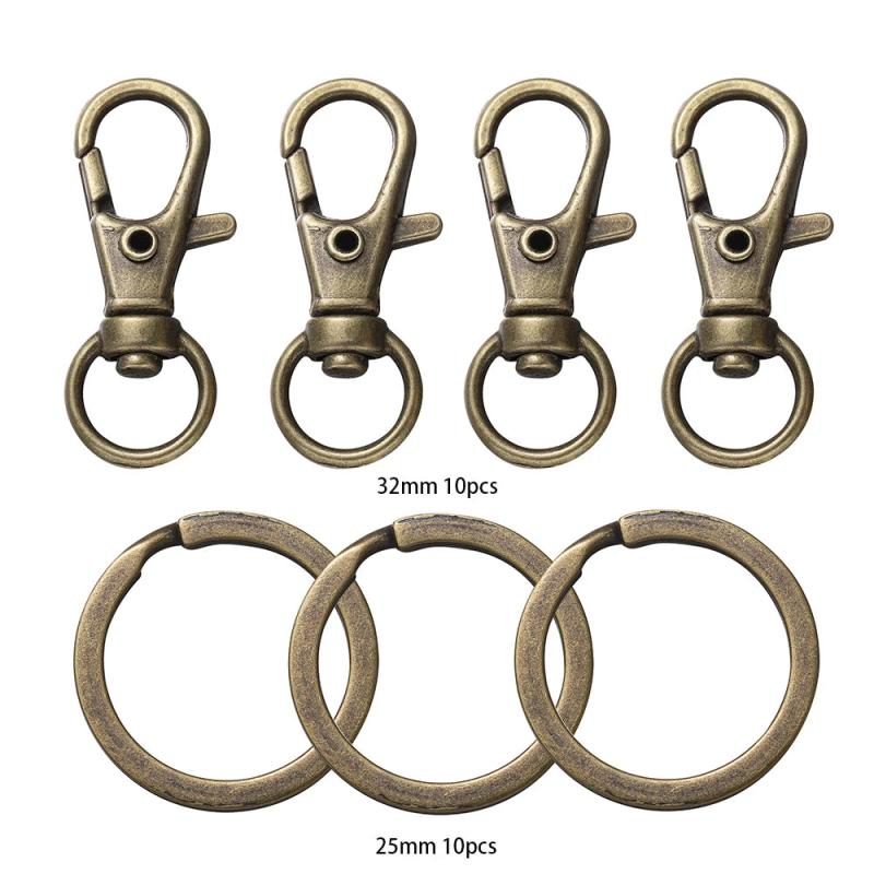 20Pcs/set Lobster Clasp Hooks Keychain DIY Jewelry Making Finding