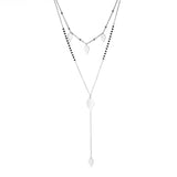 Long Link Chain Stainless Steel Necklace Moon Star Leaf Love Heart Pendant Beads