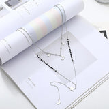 Long Link Chain Stainless Steel Necklace Moon Star Leaf Love Heart Pendant Beads