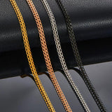 3mm Stainless Steel Sideways Cross Choker Necklace for Women