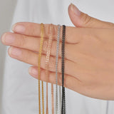 3mm Stainless Steel Sideways Cross Choker Necklace for Women