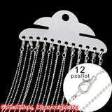 12PCS Silver Ball Chain Long Necklace Unisex Jewelry