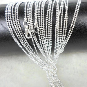 12PCS Silver Ball Chain Long Necklace Unisex Jewelry