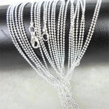 12PCS Silver Ball Chain Long Necklace Unisex Jewelry