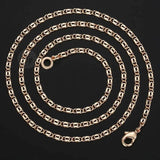 2.5mm Thin 585 Rose Necklace Snail Link Chain For Women Girl Jewelry
