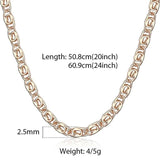 2.5mm Thin 585 Rose Necklace Snail Link Chain For Women Girl Jewelry