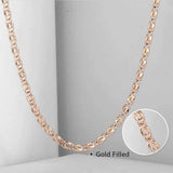 2.5mm Thin 585 Rose Necklace Snail Link Chain For Women Girl Jewelry