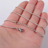 5pcs 316L Stainless Steel Snake Chain Necklace 1.2mm 1.5mm 45+5cm Adjustable