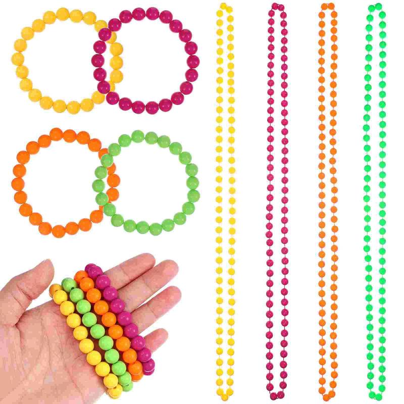 Neon Beads Bracelets & Necklaces Set for Girls & Women