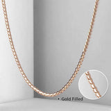 2mm Rose Serpentine Herringbone Chain Necklace 20-24inch CN16