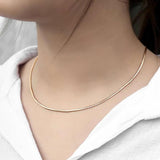 2mm Rose Serpentine Herringbone Chain Necklace 20-24inch CN16