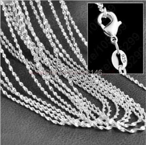 925 Silver 2mm Womens Necklace Twisted Magic Wave Link Chain