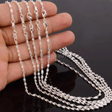 925 Silver 2mm Womens Necklace Twisted Magic Wave Link Chain