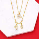 Copper Zircon Boy and Girl Necklace - Love Crystal Jewelry