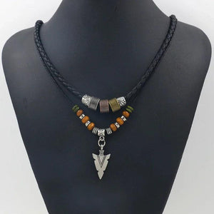 Vintage Tribal Arrow Pendant Necklace Men