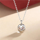 Moonstone Round Pendant Necklace Deer Star Choker 925 Silver Chain Girls Gift