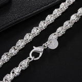 925 Sterling Silver 5mm Chain Necklace 20/24 Inch for Wedding Engagement