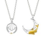 925 Silver Shell Moon Necklace for Women Giftwhale Irregular