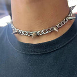 Hip-hop Metal Rivet Pendant Necklace 90s Jewelry Gift