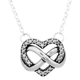 925 Silver Elegance Heart Mum Infinity Necklace for Women