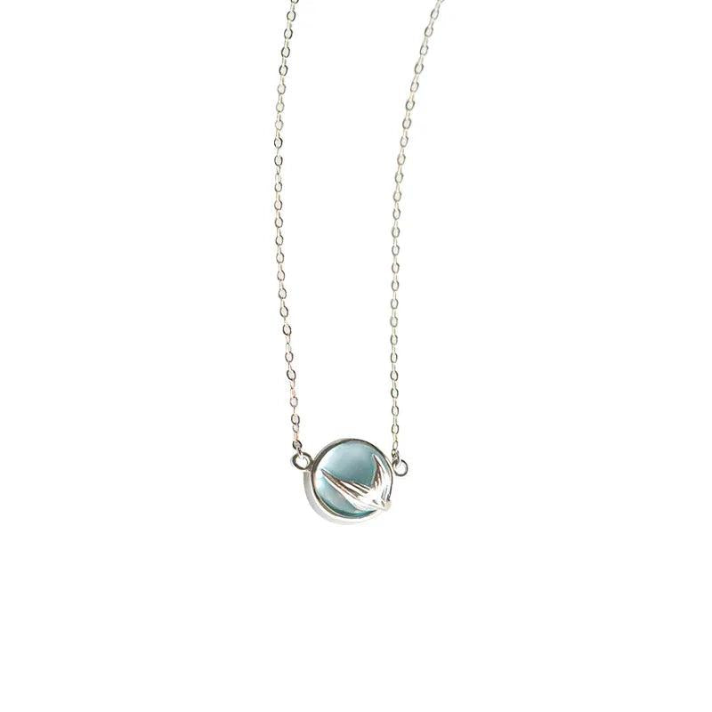 925 Silver Mermaid Tail Choker Necklace with Zircon