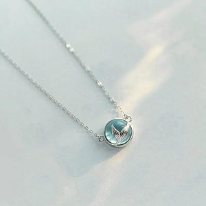 925 Silver Mermaid Tail Choker Necklace with Zircon