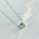 925 Silver Mermaid Tail Choker Necklace with Zircon