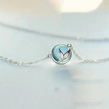 925 Silver Mermaid Tail Choker Necklace with Zircon